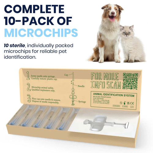 10x pet microchips - 10x, dogs