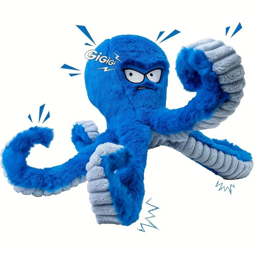 Pet octopus plush squeaky chew - octopus,