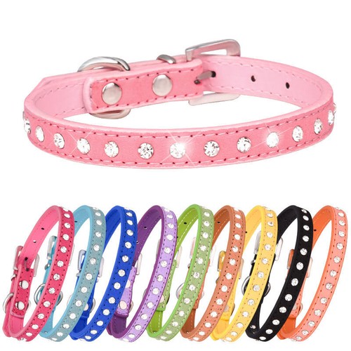 Dog collar suede leather row - 1,