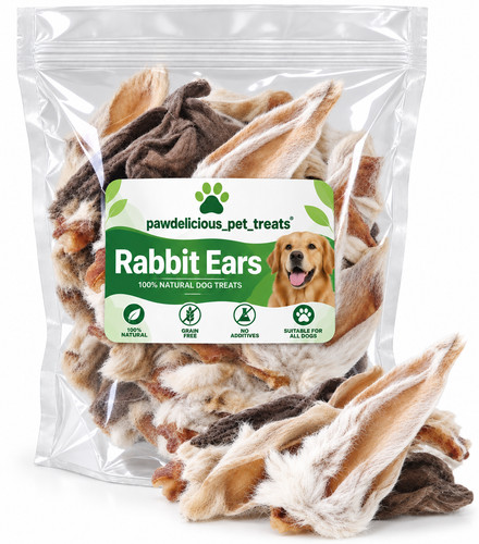 1kg rabbit ears with fur - 1kg, for